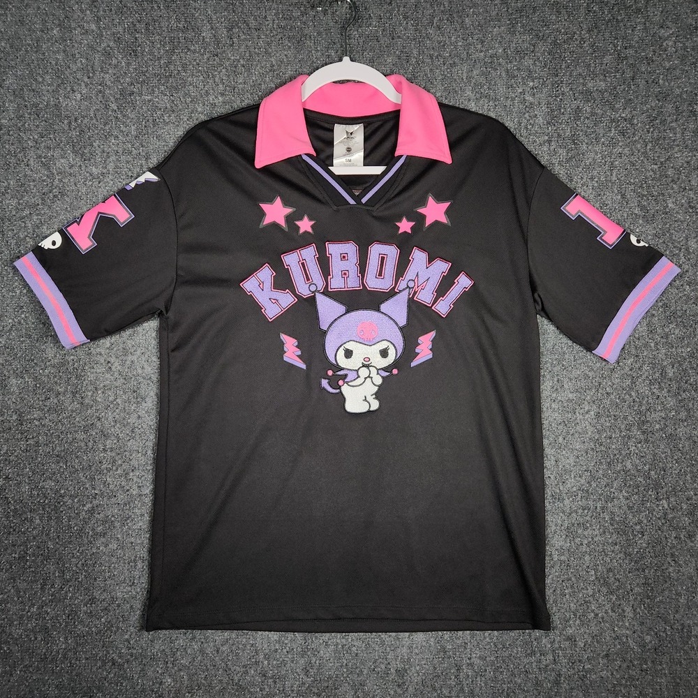 Sanrio Kuromi Jersey Women Small Black Excellent Embroidered Anime Shirt